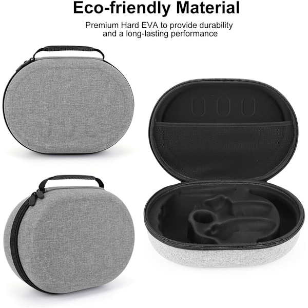Sommarrea Varm Förvaringsväska för Meta Quest 3 Headset, Stöttålig, Portabel Förvaringsväska, Repo-resistent, Hårt Skal med Avdelare och Meshficka