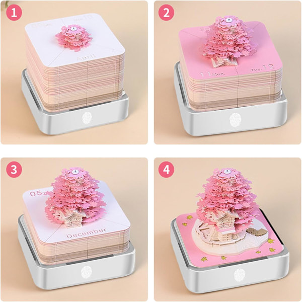 3Dkalender med LEDlampor 2025 Memo Pad Art Calendar Earth Tree House
