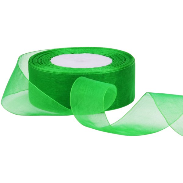 Hapeper 1-1/2 tuuman läpinäkyvä organzanauha, 50 jaardia/rulla (vihreä)