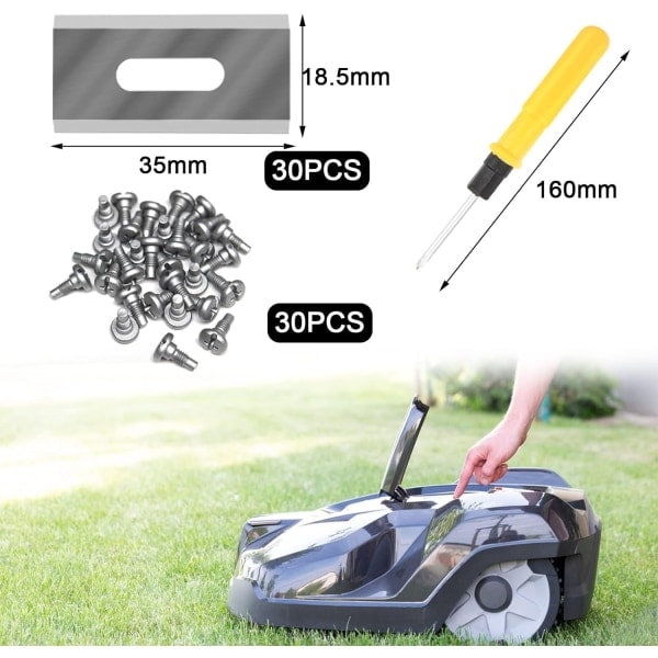 Sommer Hot Sale Gressklipperblader, Kniver, Kompatible med Husqvarna Automower McCulloch Flymo Robotgressklippere, 30-pakning - Perfekt