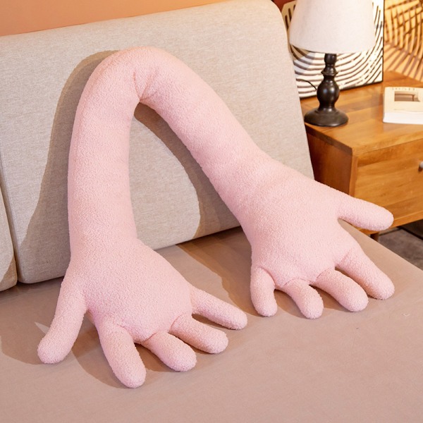 Palm Travel Pillow plysch handformad kudde pink 80cm
