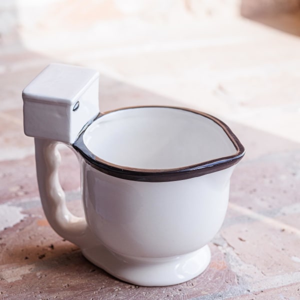 Novelty Toalett Kaffe Mugg Rolig Prank Gift Cup 11,5 oz - Rumskamrat Rolig Formad Mugg - Godis Cool Silly Present för män