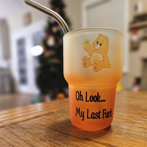 Swear Bears Cups, 3 oz, isolerat snapsglas, för fester, kök, hem eller alla typer av restauranger (halm ingår ej) Orange