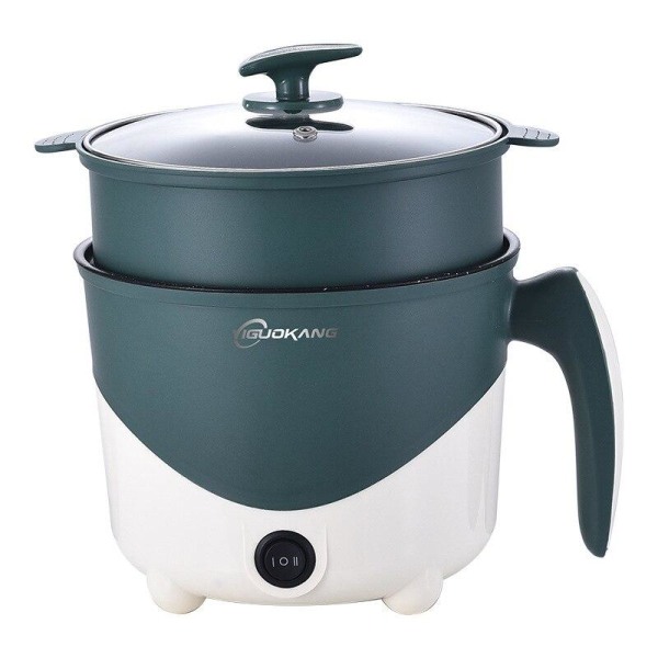 Kotitalouksien sähköinen keittokone 1-2 hengelle Hot Pot, yksi-/kaksikerroksinen mini-tarttumaton pannu, monitoiminen sähköinen riisinkeitin blue Single