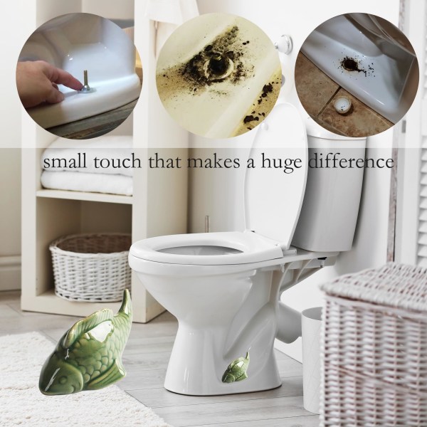 Toalettbolthetter, dekorative toalettboltdeksler, keramiske søte frosketrekk Toalettbolter Baderomsinnredning Enkel installasjon Sett med 2 D