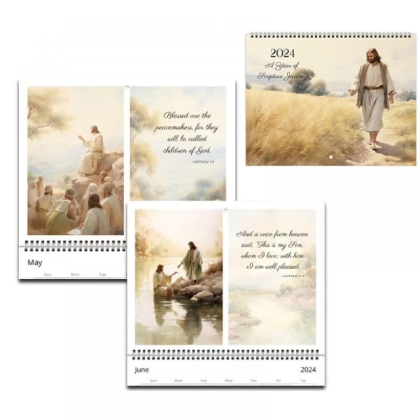 2024 Jesus Kalender, Väggkonstkalender printed i premiumarkivpapper