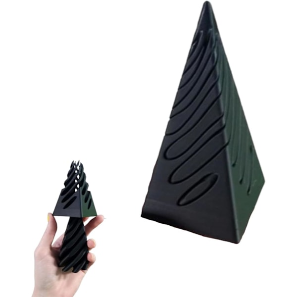 Mahdoton pyramidi läpikulkusveistos, läpikulku pyramidi Fidget-lelu, 3D mahdoton pyramidi läpikulku ahdistusta lievittävä lelu Black