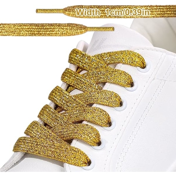 Sommer Hot Sale 2 Par Glitter Flade Snørebånd, Skinnende Metalliske Snørebånd, 10mm Re