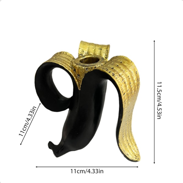 Ny kreativ bananljusstake svart guld bananskal ljusstake harts ornament hem skrivbordsdekoration black gold