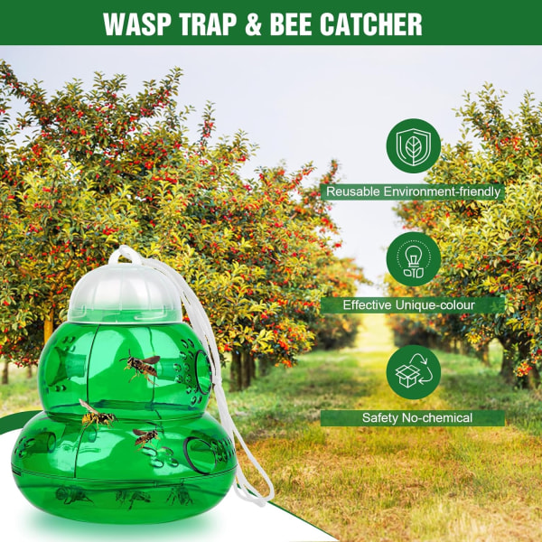 4-pack getingfällor utomhus snickare bifälla för utvändigt gula jackor Killer Bee Catcher bålgetingfälla för trädgårdsgård Insektsdödare