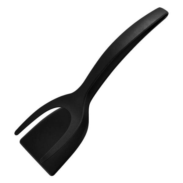 2 KPL MUSTA RUOKALASTILA Pihdit, Keittiömunanräpyläpihdit, 2 in 1 Grip and Flip Spatula Flipper munille ja pannukakkuille, Kala, Omelet Black 2 grey