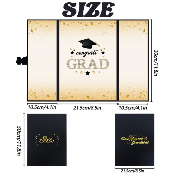 2024 Graduation Guestbook Replacement, 2024 College High School Graduation Signatur Tillykke, Unik eksamensgave til venner 21.5x30cm red