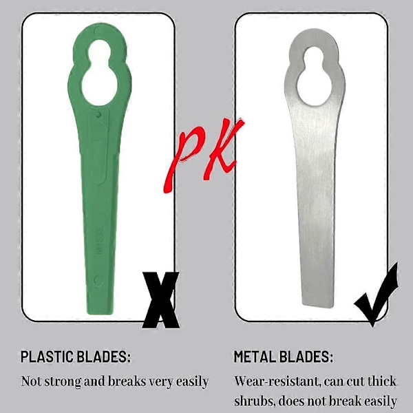 Sommer Hot Sale 10 stk. Metalkantklipperblade, Universelle Plæneklipperblade, Udskiftningsblade til Græstrimmer