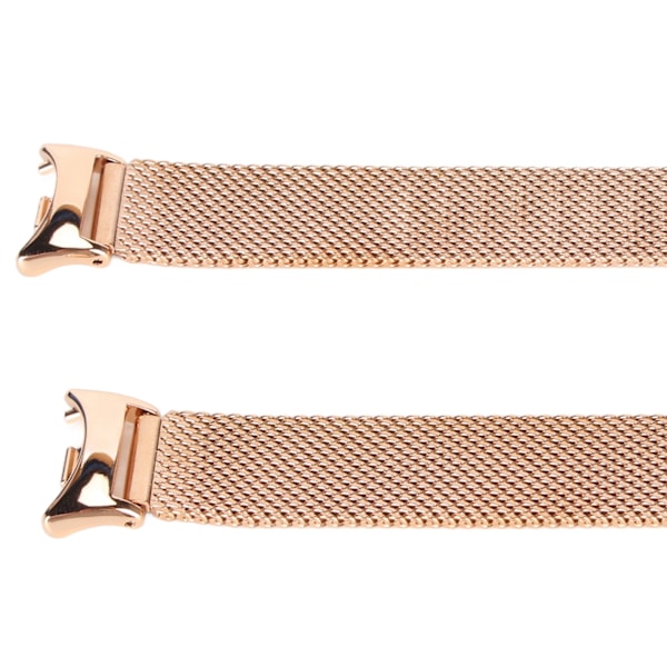 Justerbart Ersättningsarmband Andningsbart Viklås Snabbkoppling Rostfritt Stål Klockarmband för Mi Band 8 Roséguld