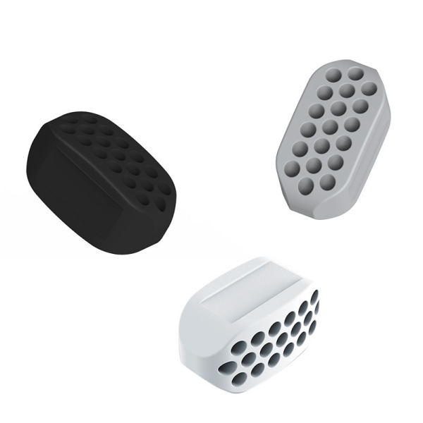 6-delad set käktränare för män och kvinnor, käktränare i silikon, käktränare förstärkare, käkformande enhet, vit + grå + svart