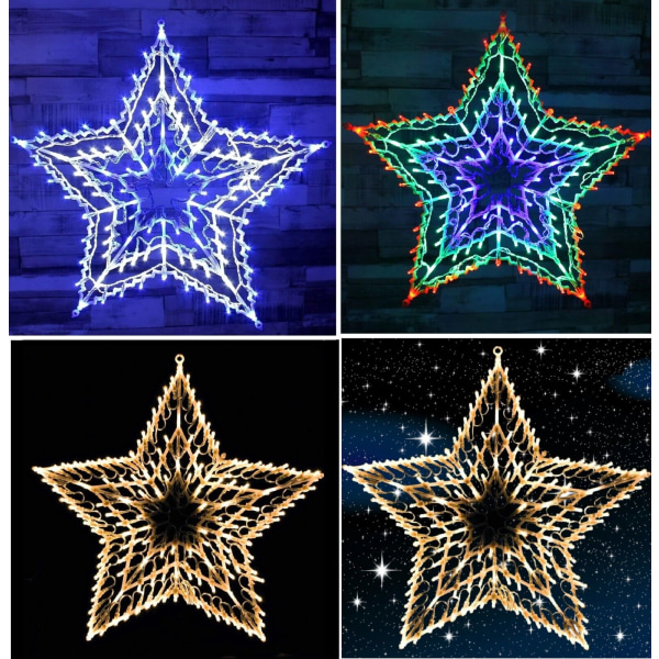 Christmas Star Lights Silhouette Light Xmas Fönsterdekoration Inomhus Utomhus Nytt Color