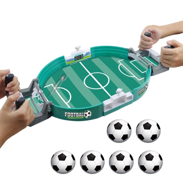 Fodboldbord interaktivt spil, Mini Double Battle Tabletop Pinball Fodboldspil med 6 stk Mini Soccer Ball til julefestspil