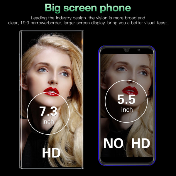 Ny top-of-the-range smartphone med 7,3-tommer stor skærm Octa Core-processor pink