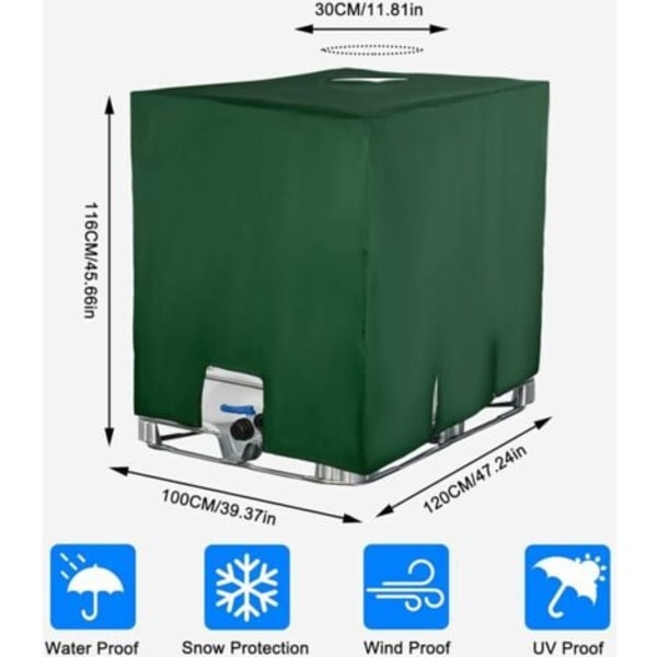 Sommarrea Ulisem Vattentankskydd, Skydd för 1000L IBC-tank, Dammtätt UV-beständigt Regntätt (116 x 100 x 120 cm).ca