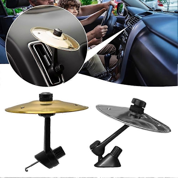 Sommarrea Het Bil Crash Cymbal Enkel Clip-on Mini Trummor Biltillbehör - Perfekt silvery