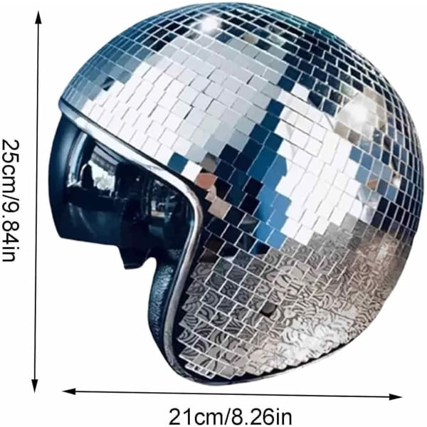 Discoboldhatte - Udtrækkelige visirhjelme med glasdiscobolddesign - Perfekt til kvinder, mænd, DJ-klub, scene, fest, bryllupsdans Rose gold