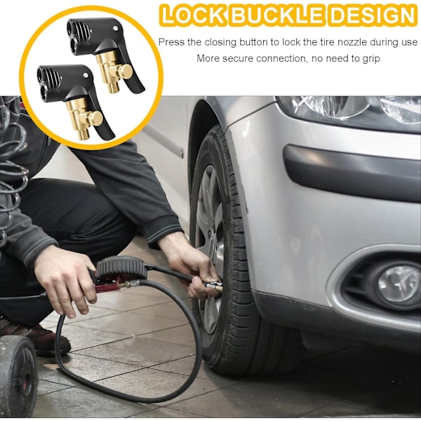 Sommarrea Velo Inflator Munstycke, Inflator Munstycke, Ventil Inflator Adapter Inflator Munstycke (2 i 1, Kan tömma luft)