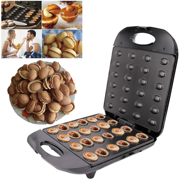 Automaattinen sähköinen saksanpähkinäkakkukeitin – minipähkinävohvelileipäkone – leivänpaahdin uunipannu – täydellinen aamiaiseksi, välipalaksi, kotileipomoon US plug
