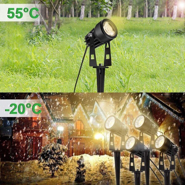 4-pack trädgårdslampor Spotlights Nätdrivna 12V LED vattentäta utomhuslampor white light