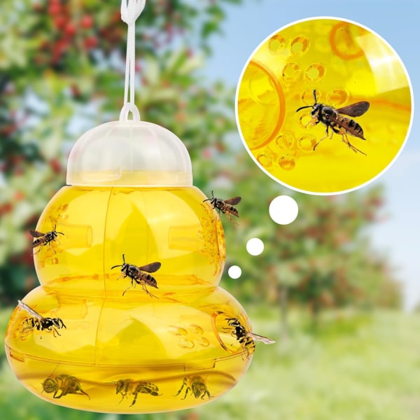 4 pakke hvepsefælder Udendørs snedkerbifælde til udvendige gule jakker Dræberbifanger Hornetfælde til havegård Insektdræber