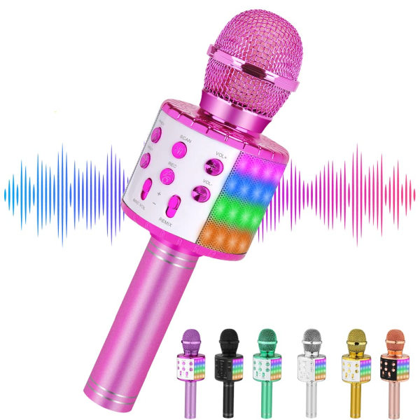 Niskite trådløs karaokemikrofon til børn, gaver til 6 7 8 9-årige piger, pigelegetøj i alderen 4-12 år, fødselsdagsgaver til 5 6-årige børn Purple