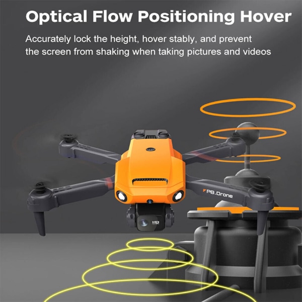3 batterier Drone Pro 4K HD Selfie-kamera WIFI FPV GPS hopfällbar RC Quadcopter Orange