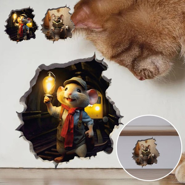 Mouse Hole Decal - Mouse Hole 3D Wall Sticker 4