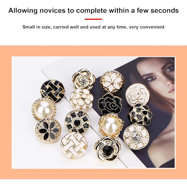 Sommer Hot Sale 16 stk. skjortebrosjknapper for kvinner, dekkknapper, søte emaljepinsett for kvinners klesstilbehør, gaver