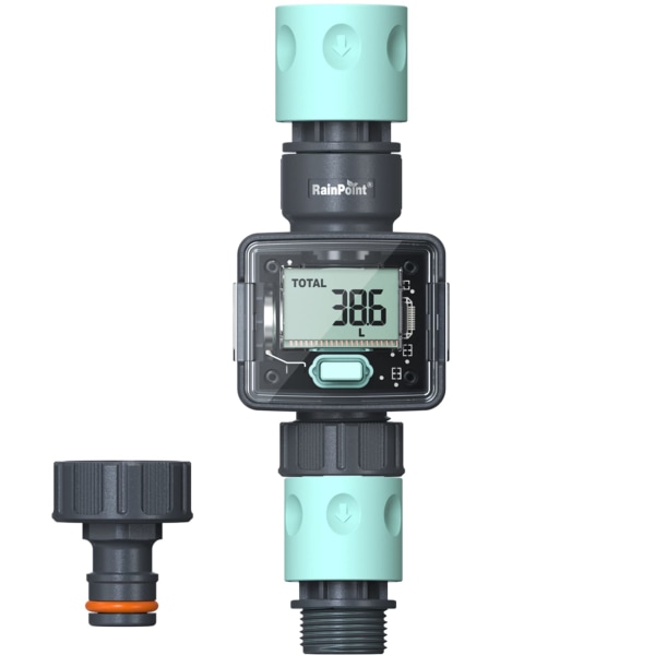 Övervaka vattenförbrukningen med vår digitala vattenflödesmätare - Snabbkopplingar - Gallons/liters mätning - Perfekt för husbilsslang