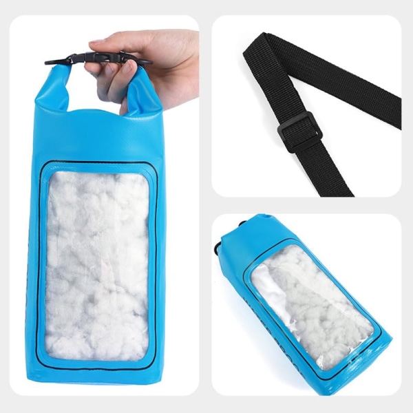 Nyt produkt 2L vandtæt taske PVC svømmetaske vandtæt taske 2-i-1 mobiltelefon vandtæt taske svømmetaske Purple 2L