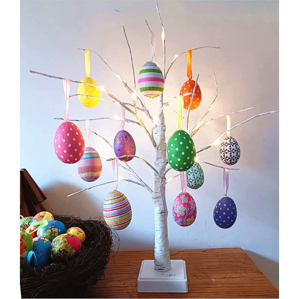 14 kpl värikkäitä maalattuja pääsiäismunia ripustettuja koristeita tee-se-itse askarteluun kodin sisustukseen polka dot pattern 5x7cm