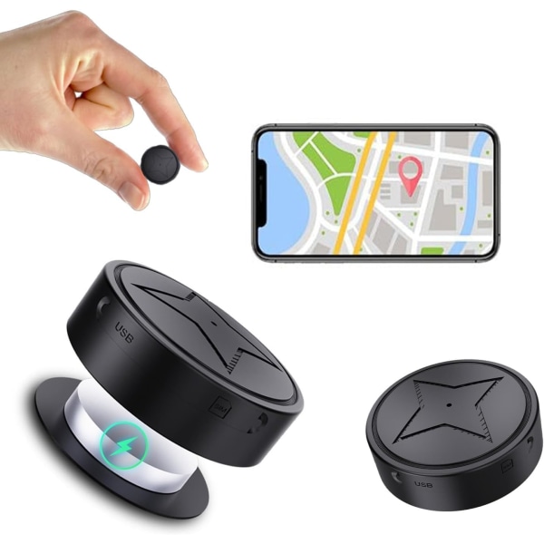 GPS-spårare för fordon - inget abonnemang, stark magnetisk spårning mot förlorad förlust, GPS-lokalisering i realtid med gratis app