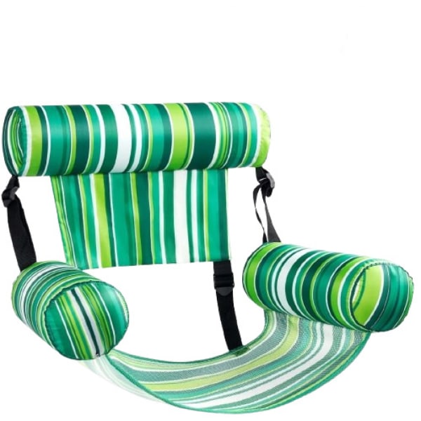 Voksen bassengflottør, 1 pakke oppblåsbar bassengstol, voksen oppblåsbar bassengflotør, flytende vannstol for bassengfest Sommervannmoro Stripe Green