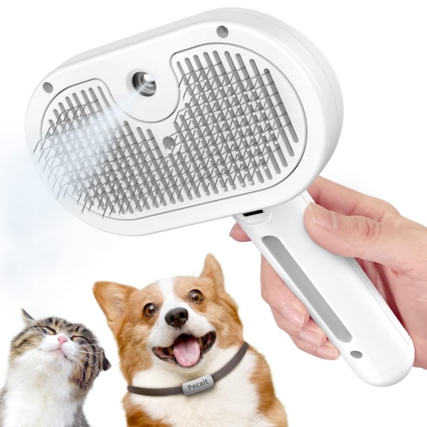 Spray Cat Brush fjerner statisk Flying Pet Grooming Brush fjerner sammenfiltringer og løse hår fra lang- og korthårede hunde og katte