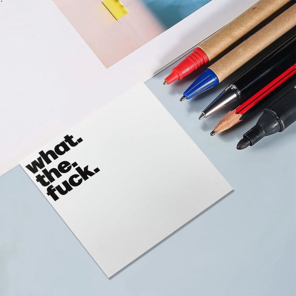 Funny What The Fuck Sticky Notes - Nyskabende kontorartikler - Uhøfligt skrivebordstilbehør - Ideelle julegaver til venner, kolleger og chef 5 set