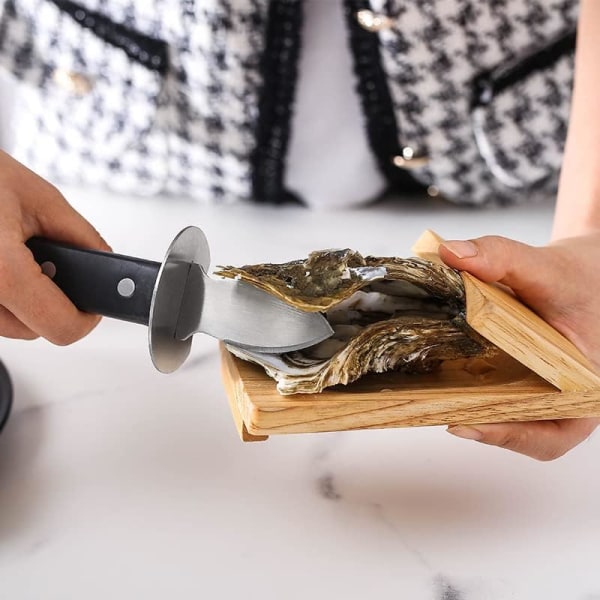 Oyster Shucker Handguard Oyster Shucking Clamp Fisk og skaldyr Oyster Shucker Tool Træ Oyster Shucking Clip Seafood Tools (2 STK) Disc Entrainment Knife