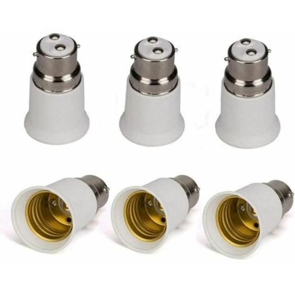 Sommarrea - Set med 6 B22 till E27 Lamphållare - LED Lamp Adaptrar