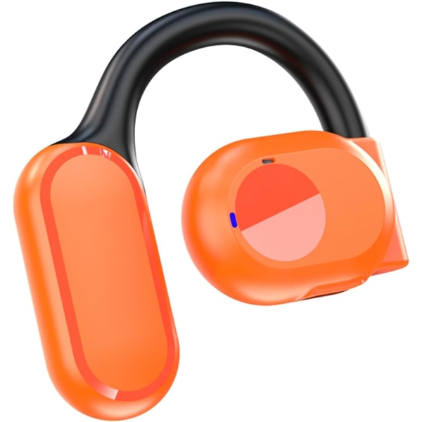 Uppslukande Bluetooth 5.3 Open Ear-hörlurar - Trådlösa hörsnäckor med 16,2 mm-drivrutin - Enkla Over-Ear Buds med öronkrokar och inbyggd mikrofon Orange