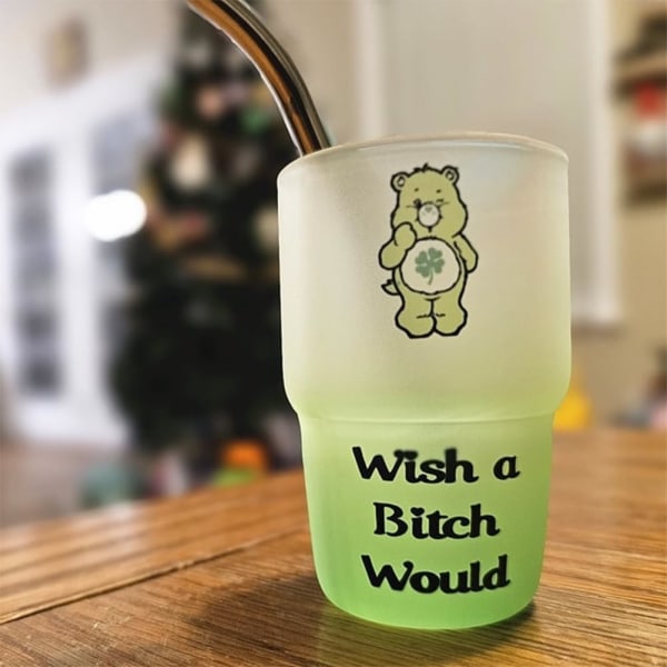 Swear Bears Cups, 3 oz, isolerat snapsglas, för fester, kök, hem eller alla typer av restauranger (halm ingår ej) Green