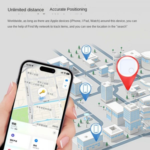 Bluetooth seuranta, avainten etsintä ja avaimien, laukkujen ja muiden kohteiden paikannus, Find My -toiminto, puhelinhaku iOS-yhteensopiva white