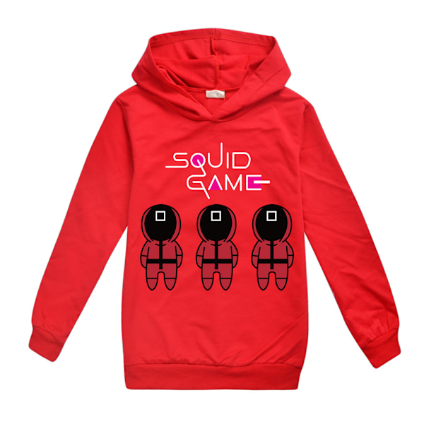Heta nya erbjudanden! Högkvalitativa Squid Game Casual Långärmad Hooded Toppar Kostym Cosplay marinblå röd red 120cm