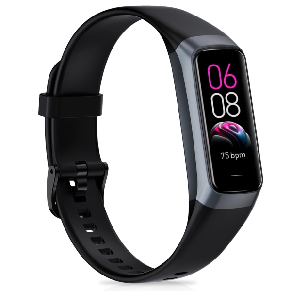 Fitness Tracker Smart Watch, Activity Tracker 1,1 tuuman AMOLED-kosketusnäytöllä, vedenpitävä askelseuranta Android iPhone -puhelimille silver gray