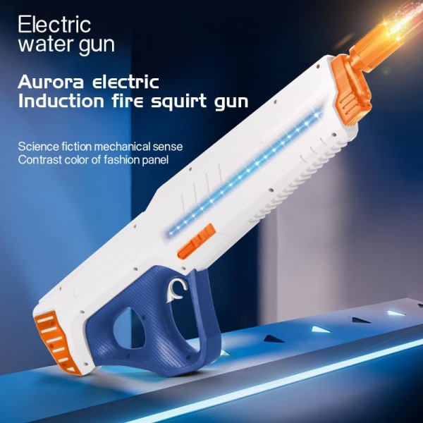 Elektrisk sprøjtepistol-legetøj, holder i mere end snesevis af minutter, rækkevidde 28-32 fod, vandtæt, selvladerende vandpistollegetøj til børn. white