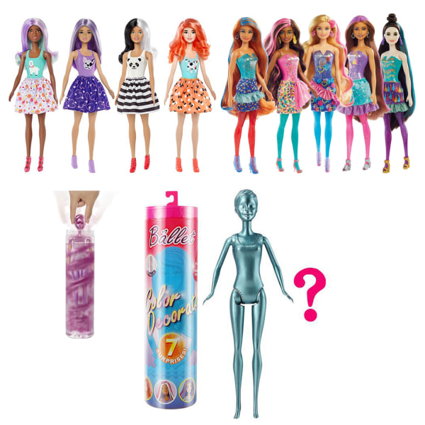 Barbie Color Reveal Doll & Accessories, Party Series, Barbie Doll (stilar kan variera)