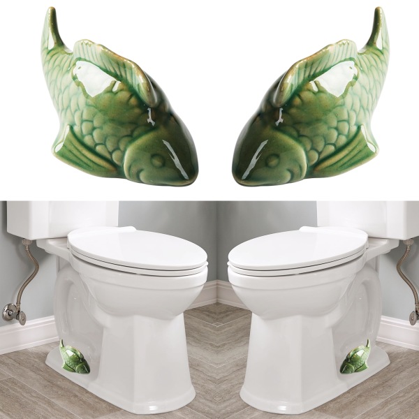 Toalettbolthetter, dekorative toalettboltdeksler, keramiske søte frosketrekk Toalettbolter Baderomsinnredning Enkel installasjon Sett med 2 D